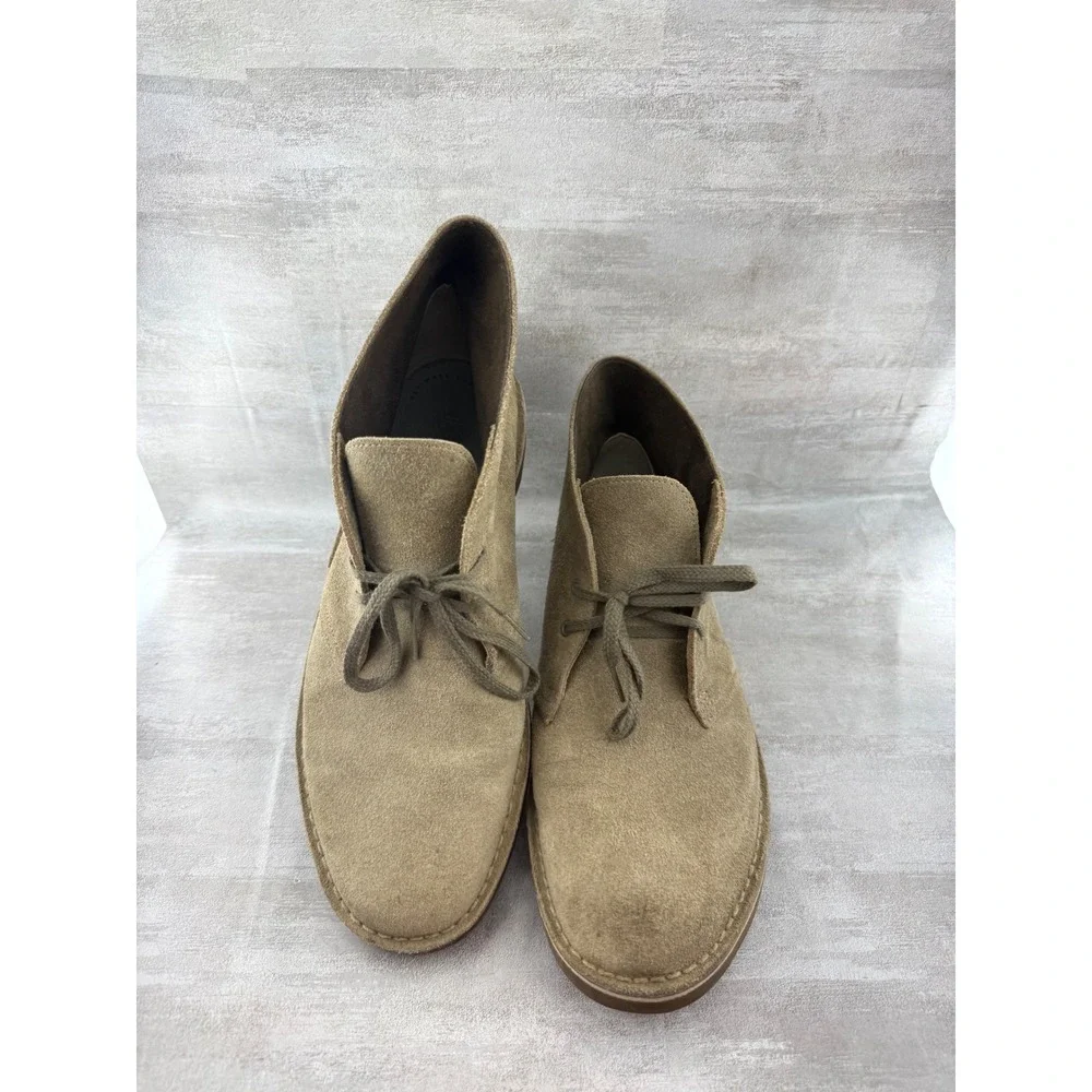 Clarks Men Desert Boots Olive Green Suede Chukka Ankle Boots 61139099 Size 11M